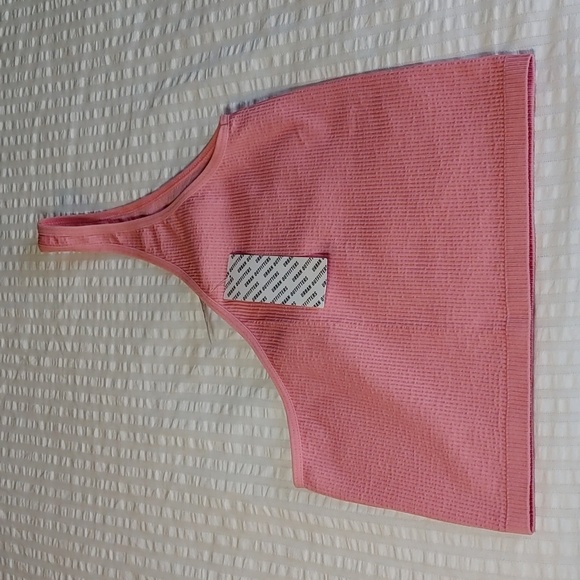 NWT Women's Pink Asymmetrical Middleon One Shoulder Crop Top Medium - Picture 1 of 10